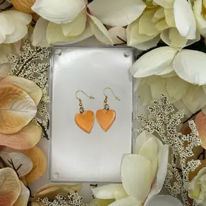 Bold Love Orange Heart Earrings Lightweight Fun Statement Jewelry for Women & Teens Heart-Shaped Orange Earrings