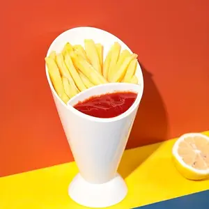 French Fries Rack, Salad Cup with Dip, Hot French Fries Container, Perfect for Family, Hotel, Dessert Shop, Restaurant, Kitchen Accessories