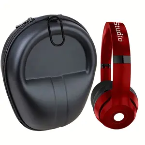 Over-Ear Shockproof EVA Headphone Case, Headphone Box with Carabiner, Lightweight & Portable Travel Storage Protective Shell, Hard Shell with Zipper Design, Compatible with Popular Headphone Brands like Sony, Edifier and Tangmai, Durable Protection