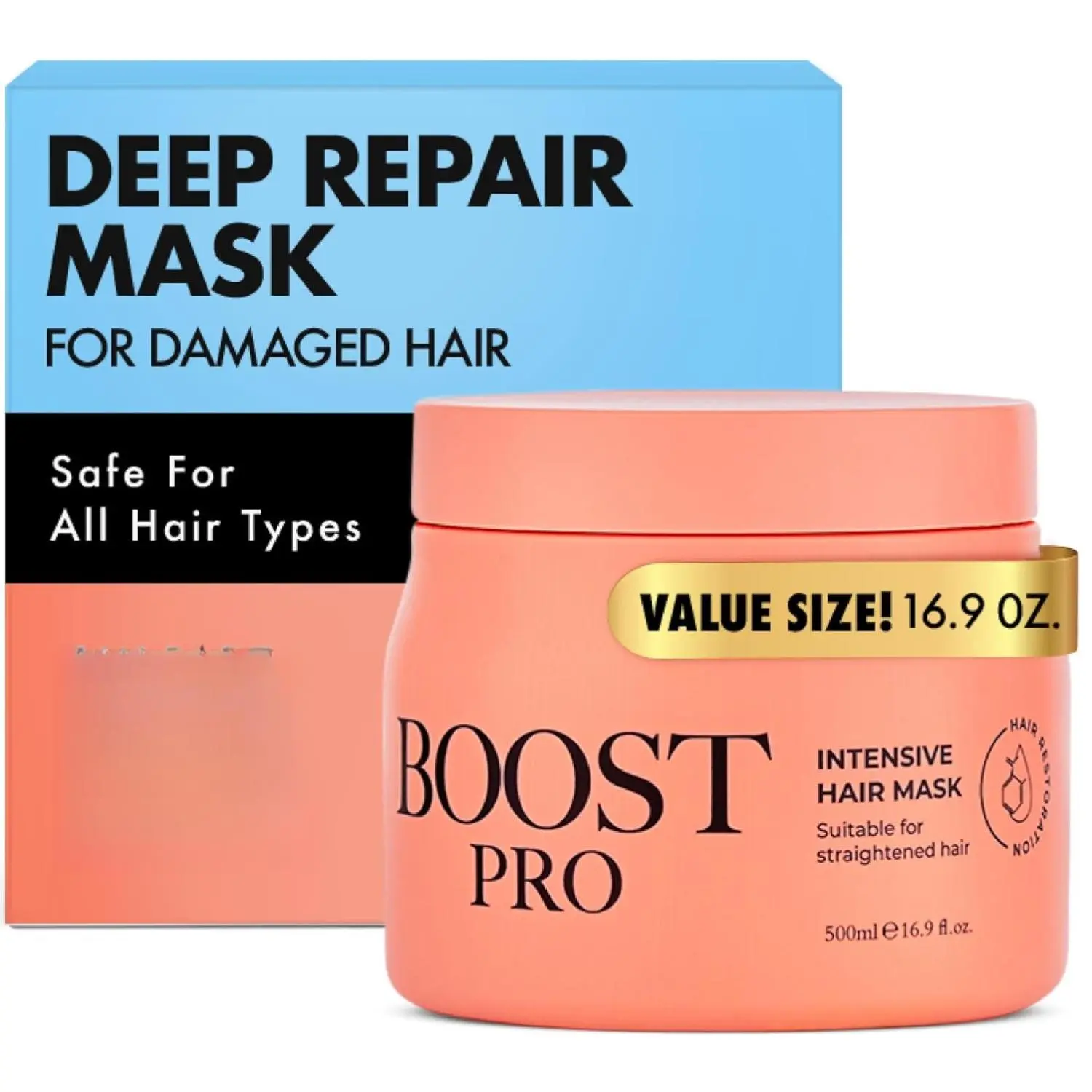 Intensive Deep Conditioning Hair Mask – Hydrating Treatment for Dry, Damaged & Colored Hair– Sulfate & Salt-Free, w/Shea, Mango Butter & Argan Oil, Frizz Control & Strengthening, 16.9 fl oz