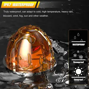 5Pcs Amber Watermelon LED Strobe+Constant Marker Lights Dual Function Watermelon-Shaped Side Marker Clearance Tail Top Cap Roof