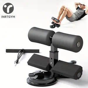 1 Crunch Bar Floor Mat, Portable Crunch Fitness Equipment, Body Stretch Assist with 2 Powerful Suction Cups and 3 Gear Adjustable Tripod (Black), Designed for Abs - Ideal for Fitness Workouts! Abs Crunch Assists - Gym Accessories