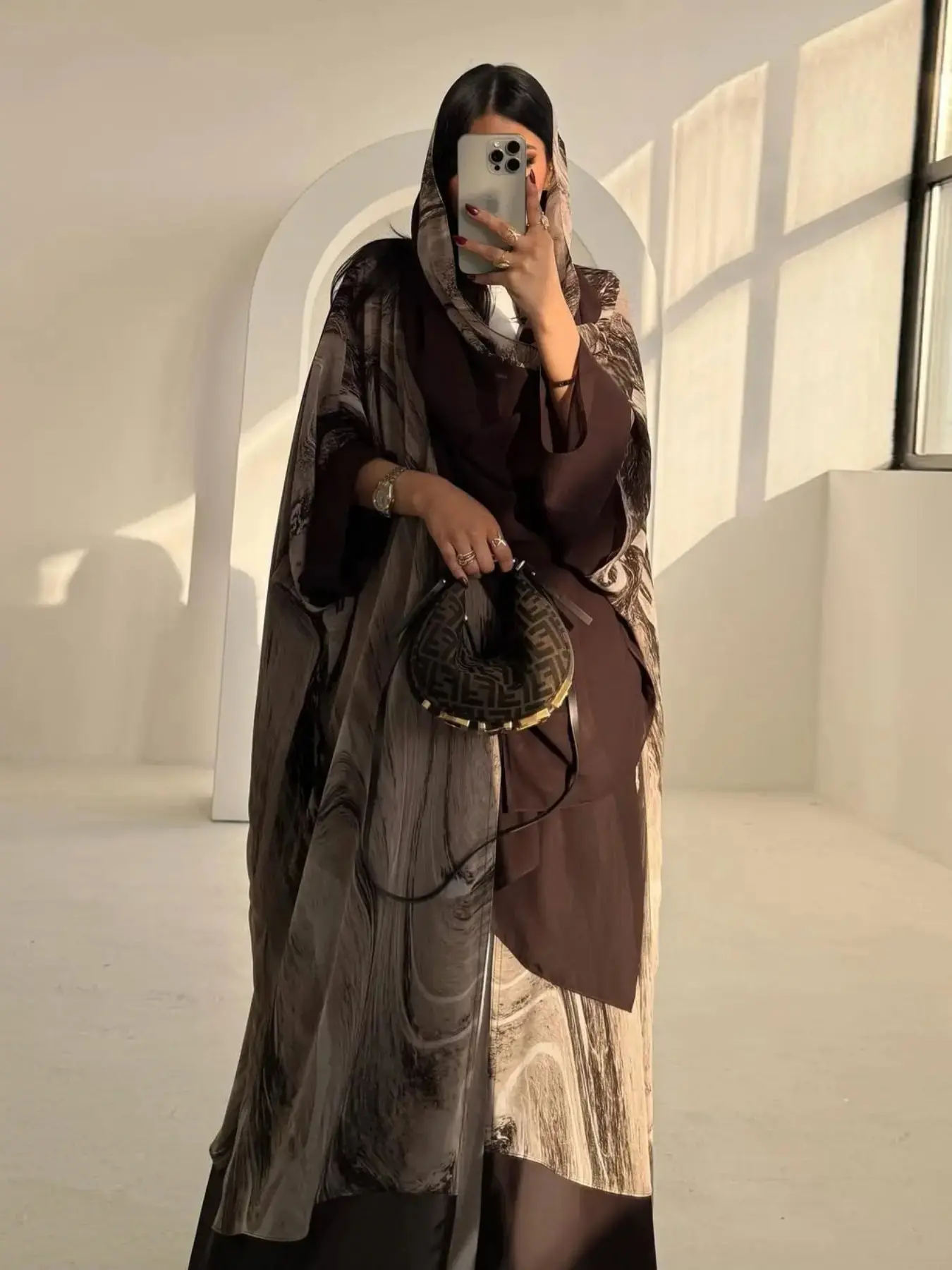 Elegant Chiffon Abaya Set with Headscarf, Stylish Long Sleeve Islamic Clothing for Women, Islamic Modesty Clothes, Comfortable Two-Layer Fabric for Special Occasions, Muslim Abaya, Muslim Dresses, Abaya Dress Set