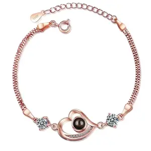Heart Shape 100 Languages I Love You Bracelet