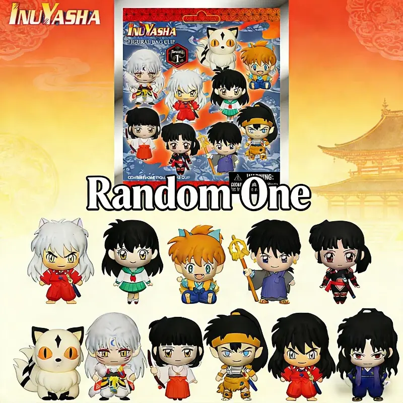 Viz Media Official Inuyasha Blind Bag Keychain Cool Keychains Classic Anime Collectible 3D Bag Clip Mystery Kagome Sesshomaru Figure Keyring Manga Fan Gift Room Decor Accessory Random Surprise Pick ONLY SELL 1PC