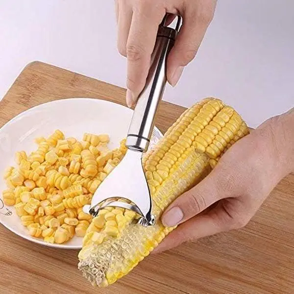 Stainless Steel Corn Slicer Peeler Thresher Cob Cutter Strip Remover Kernel Tool Cob Corn Kerneler Cutter