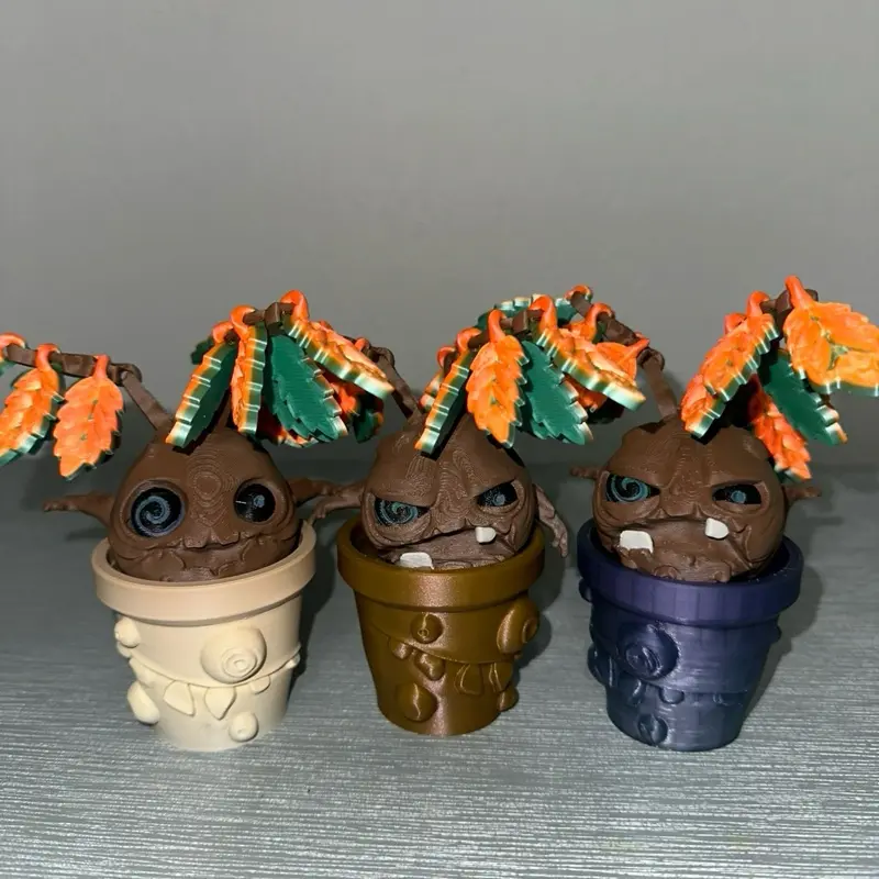Flexi Twisty Mandrake in Pot Figurine (3d printed) Flexi Twisty Mandrake in Pot Figurine (3d printed)