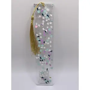 Snowflake and Mittens Resin Bookmark with Glitter