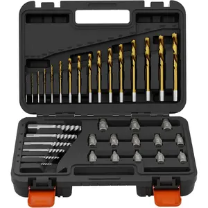 35- Screw Extractor & Left-Hand Drill Bit Set - Easy Out Bolt Remover for Stripped, Broken, Rusted Screws, , Nuts & Studs