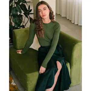 The Round Neck Ribbed Knit Sweater