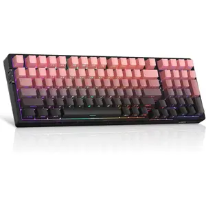 LIGHT100  Creamy Keyboard, Gasket Structure Hot Swappable, 2.4G/USB-C/BT5.0 RGB Backlit Mechanical Gaming Keyboard for Win//PC, 8000mAh , Side Printed PBT Keycap,