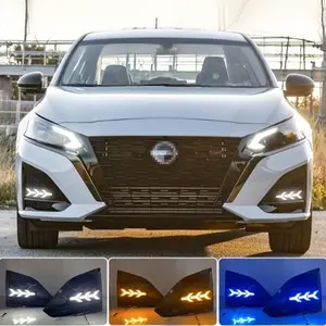2Pcs 12V DRL LED Daytime Running Lights Sequential Flowing Front Fog Light Waterproof Compatible For ALTIMA 2023 2024 Auto Accessories