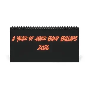 2026 Hair Band Ballads Desktop Calendar Music Lover Gift Retro Vibes Funky Office Décor 10"x5" Vibrant Colors Sturdy 270 gsm Paper Unique Thoughtful Gift