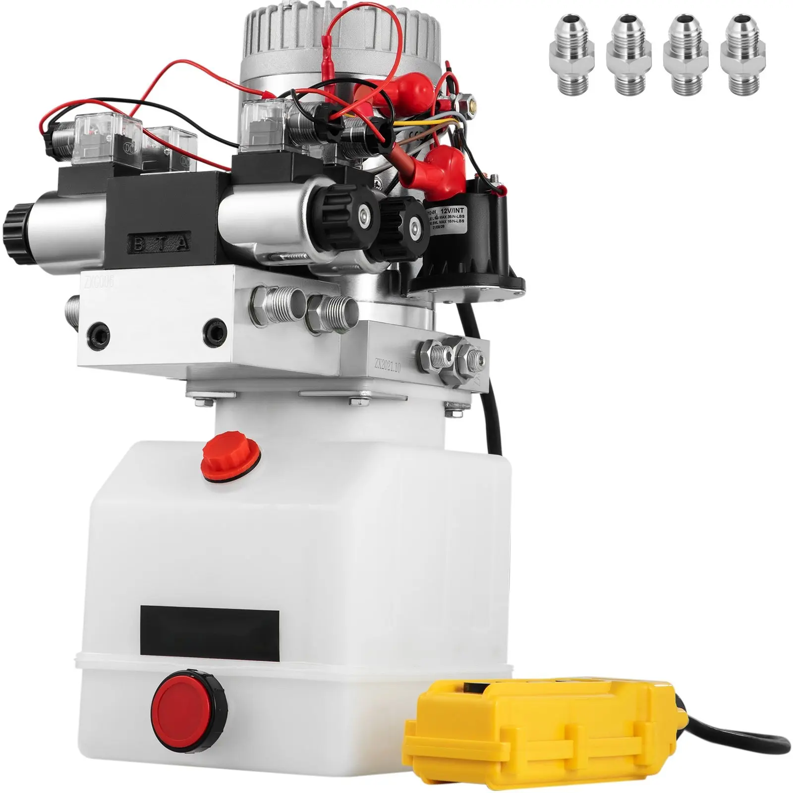 4.5 Quart Double Solenoid Double Acting Hydraulic Pump For Car Lift System With Remote Control, 12V DC Power, High-Pressure Hydraulic Pump Assembly, Compatible With Automotive Lifts, Zz004234