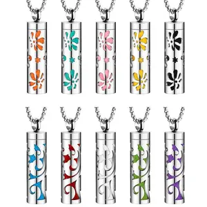 GAB Anxiety Scent Necklace Essential Oil Pendant Necklace - Stainless Steel Design for Stress Relief Aromatherapy Wellness