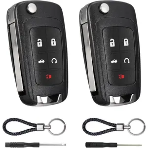 Key Fob Replacement for Chevrolet Cruze, Camaro, Impala, Buick Regal, etc. Compatible with Keyless Entry Remote Car Key Fob Shell for 2010, 2011, 2012, 2013, 2014, 2015, 2016, 2017 Models - Pack of 2