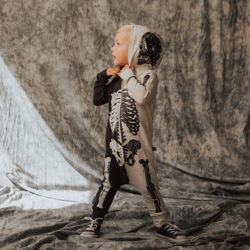 Rag Romper - 'Full Body Skelly' - Black & White - Skeleton Jumper ...