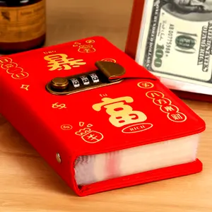 A6 Faux Leather Savings Organizer with Password Protection, Spacious for Challenge Journals, Financial Monitoring, And Cash Management Binder, Rectangular Design, Accommodates 100 Pages