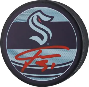 Philipp Grubauer Seattle Kraken Autographed 2022-23 Reverse Retro Hockey Puck - Fanatics Authentic Certified