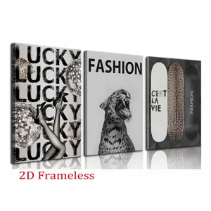 Set of 3, Stylish Leopard-Print Canvas Wall Art: Stylish Cheetah, Lucky Skateboard Wall Decor, Retro Cool, Preppy Style, Luxurious Aesthetics, Posters, Prints. Perfect for decorating teenage girls' bedrooms, apartments, and dorm rooms. 2D, frameless.