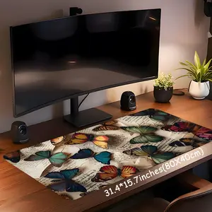 Butterfly Pattern Mouse Pad, Rectangle Gaming Mouse Pad, Non-slip Rubber Base Mousepad, Office Desk Keyboard Mouse Mat for Home Office Game Room Desk