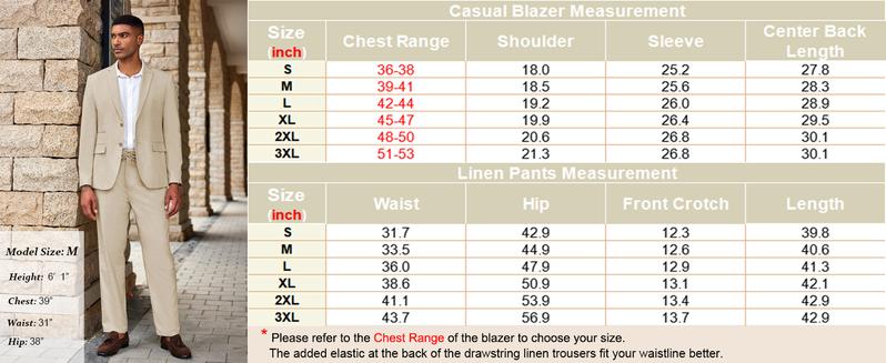 COOFANDY Men's Tracksuit 2 Piece set men Linen Suits Set Regular Fit Casual Lightweight Blazer Jacket and Pants Gift Ideas