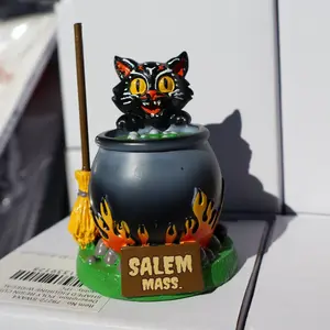 Cauldron and Cat Figurine