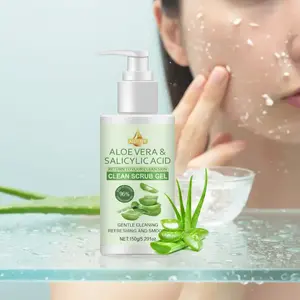 Aloe Vera & Salicylic Acid Exfoliating Scrub Gel, Deep Cleansing, Gentle Non-Irritating, Strong Moisturizing, Brightening Skin Care, Moisturizer