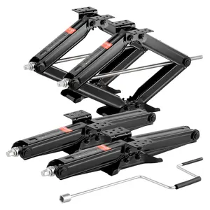 VEVOR 5000 lbs RV Scissor Jacks, 4-23.4 in RV Stabilizer Leveling Scissor Jacks, Set of 4, Heavy Duty Stabilizer Jack with Crank Handle, Socket and Bubble Levels, Not Easily Bent or DeformedSummervibes