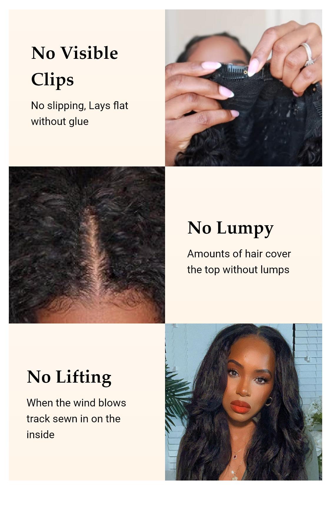 [Upgraded] EasiContour Lifesaver V Part Yaki Straight Chestnut Brown Ombre Color Lightweight Glueless Human Hair V Part Wig Human Hair TikTokShopSpringGlowUp Greenish