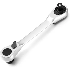1/4 Inch Double Headed Ratchet Wrench, 72  Drive Socket and  Bit Ratchet Set Rotator Mini Practical Accessories Tool  Wrench 5 Degrees Quick Install Release