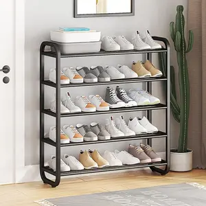 5-Tier Metal Shoe Rack Organizer - Space Saving Shoe Shelf for Entryway & Closet - Sturdy Storage Stand for Sneakers - Spring Cleaning Home Organization & Room Essentials