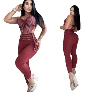 Leggins Vino with Side Buttons and Buckles for Stylish Comfort