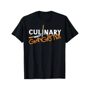 100% Cotton Cooking Cook Gangster Kitchen Chef Culinary Gangster T-Shirt
