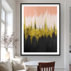 212 MAIN Framed Matted Zigzag Abstract Contemporary Wall Art Print, 36x48 in - Artistic Ready-to-Hang Decoration, Modern Home Room Gift (Model C1FM36487WGP4Z)