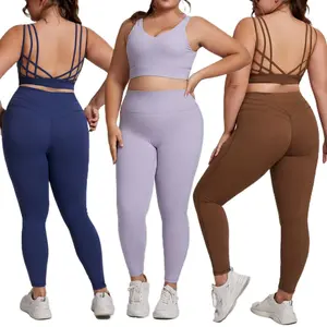 Plus Size Yoga Set - Ultra Stretch Workout Outfit, Naked Feel & Anti-Shoc