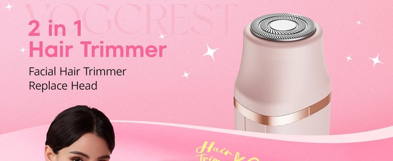 VG VOGCREST Electric Bikini Trimmer & Facial Hair Shaver - IPX7 Waterproof Hair Remover for Women - Comfort