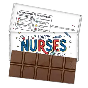 10PCS Nurses Week Chocolate Wrappers, Funny "Nutrition Facts" Nurse Appreciation Chocolate Bar Labels, Happy Nurses Week Party Favor Stickers for Nurses, Healthcare Workers, Thank You Gifts