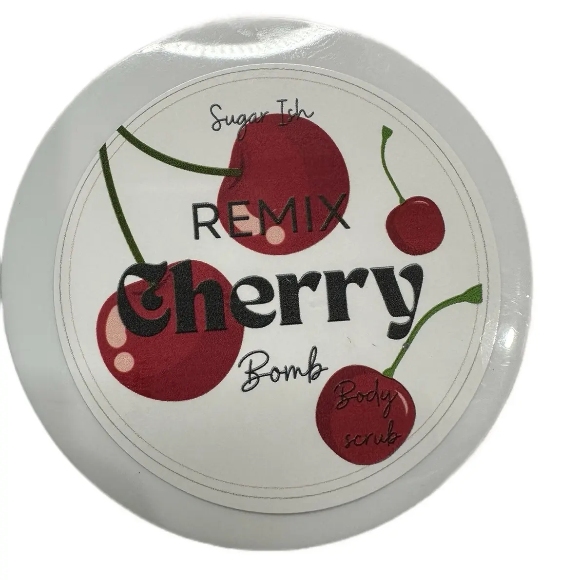 Cherry Bomb Remix shea butter body scrub exfoliate w/spoon Cherry Bomb Remix shea butter body scrub exfoliate w/spoon