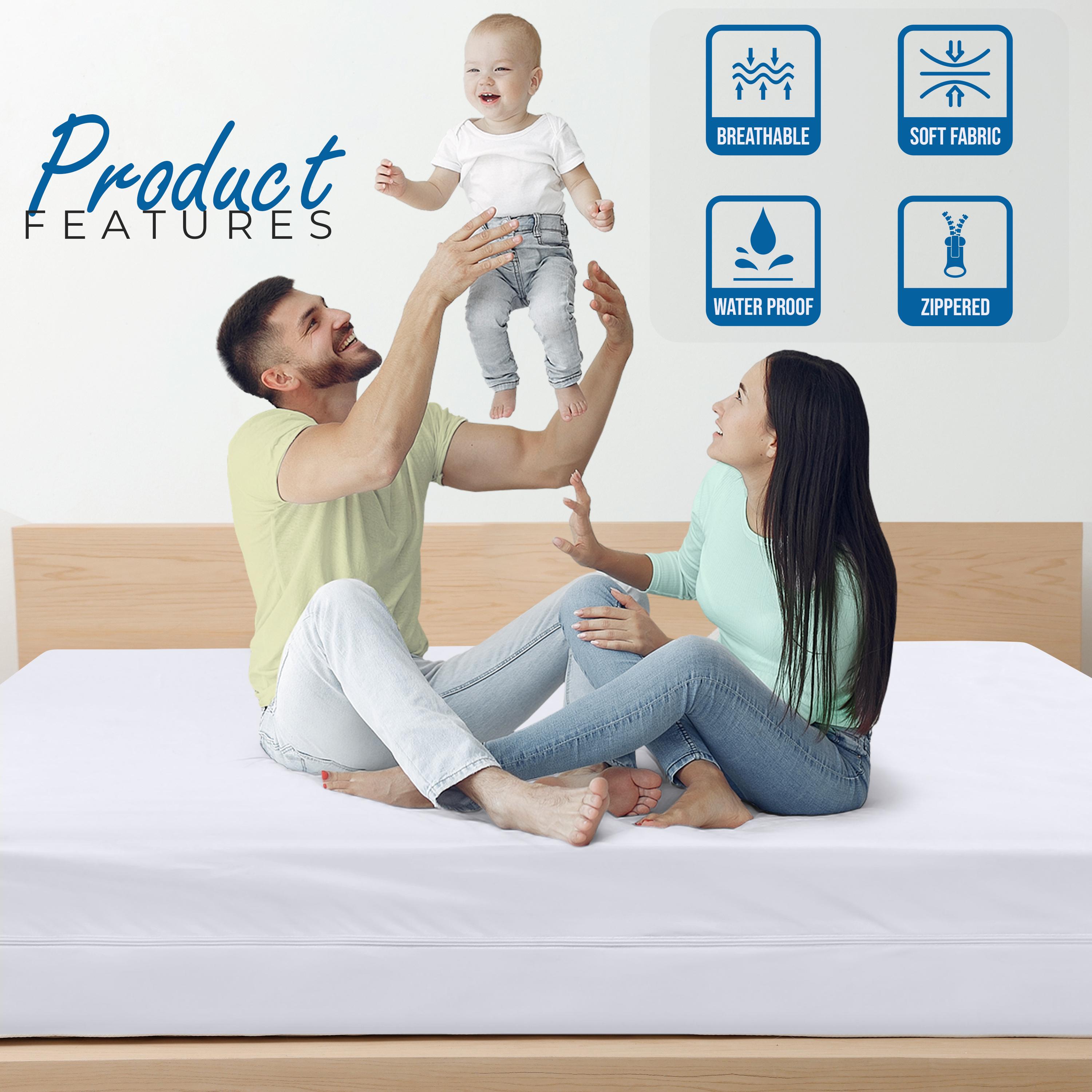 Utopia Bedding Zippered Mattress Encasement - 100% Waterproof, Bed Bug Proof, Hypoallergenic, Dustproof 6-Sided Cover, Washable, Durable, Fits All Mattress Sizes (Pack of 1 or 2), Dustproof Mattress Protector Utopia Bedding Zippered Mattress Encasement - 100% Waterproof, Bed Bug Proof, Hypoallergenic, Dustproof 6-Sided Cover, Washable, Durable, Fits All Mattress Sizes (Pack of 1 or 2), Dustproof Mattress Protector