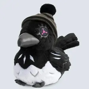 Murder Drones Uzi Crow Plush Toy 25cmCute Black Crow Stuffed Doll Soft Anime Plushie for Fans Birthday Christmas Gift Home Decor
