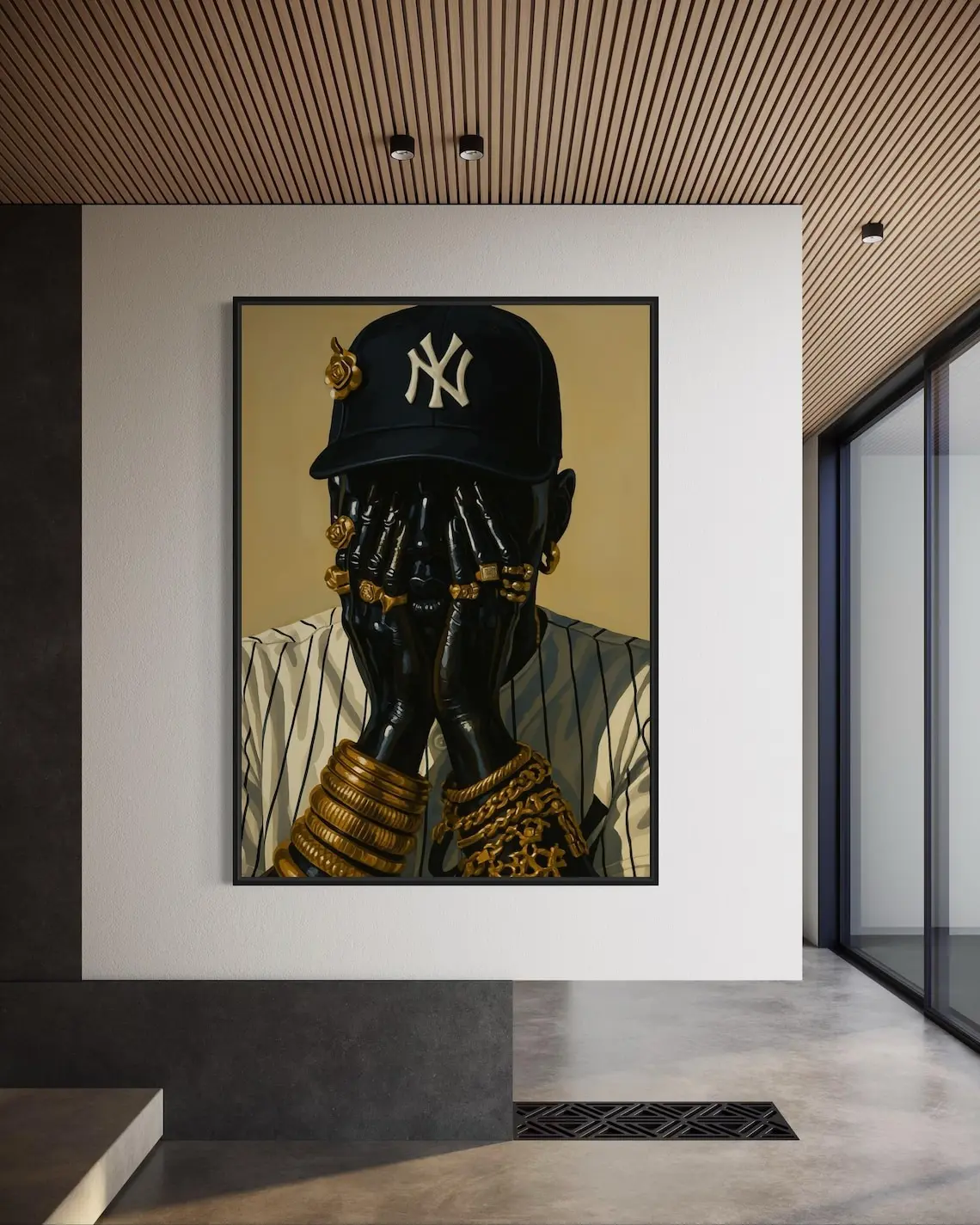 Frameless poster Black Male Art, Black Man Wall Art, NY Yankees Poster, Black Girl Wall Art, New York Yankees Art