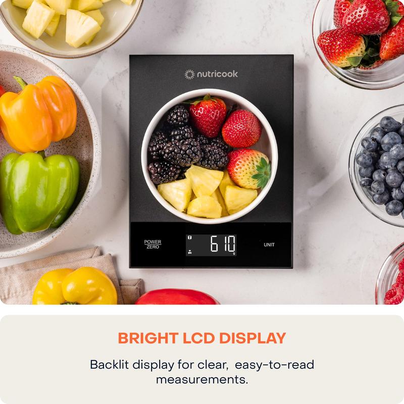 Nutricook Food Scale, 11lb Digital Kitchen Scale, Weight in Grams and Ounces (1g Precise) for Baking, Cooking, Nutrition and Meal Prep, Tare Function