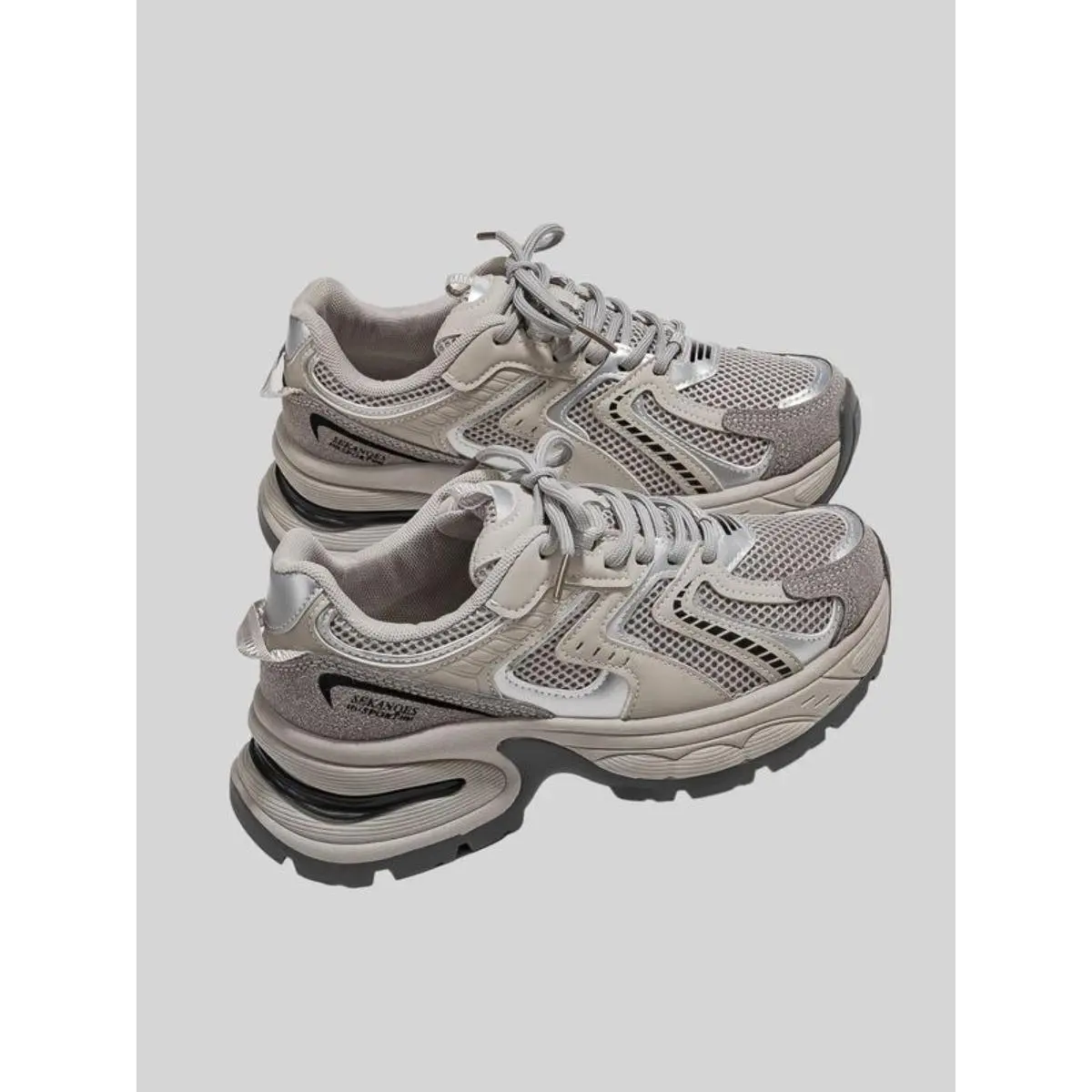 Platform sneakers with laces for women, casual, comfortable and breathable sports shoes, training shoes, versatile round-toe sneakers, chunky shoes for everyday wear, trendy shoes Runner Trainer Running Running Girl