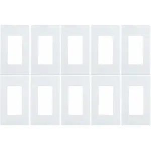 Snap-On Wall Plate Cover, Screwless 1-Gang Design, White Decora Style (10 Pack), Easy Installation, Durable Plastic Construction, Flush Mount for Switches sponge cushion door  reinforcement