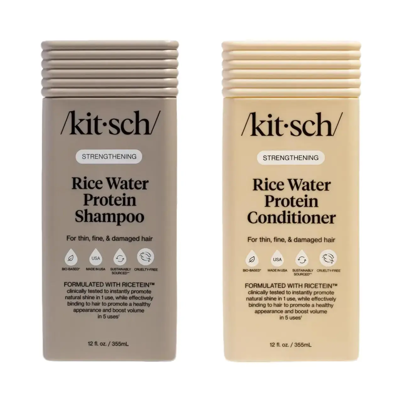 Kitsch Strengthening Rice Water Shampoo & Conditioner Combo Conditioning Hydrate Shine Curly Hair Product Kitsch Strengthening Rice Water Shampoo & Conditioner Combo Conditioning Hydrate Shine Curly Hair Product