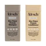 Kitsch Strengthening Rice Water Shampoo & Conditioner Combo Bundle - Conditioning Hydrate Shine Curly Hair Product