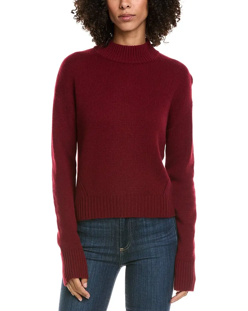 InCashmere Crop Mock Wool & Cashmere-Blend Sweater
