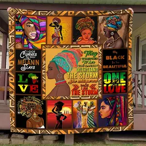 Cozy Vintage-Inspired Soft Blanket with Empowering African American Women Design - Warm, Ideal Gift for Black Girls, Suitable for beds and sofas can also be given as a gift