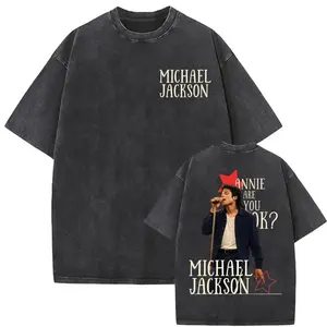 Michael Jackson Annie Are You OK Graphic Tee, Vintage Washed Oversized Streetwear T-Shirt, Y2K Hip Hop Pop Music Shirt
